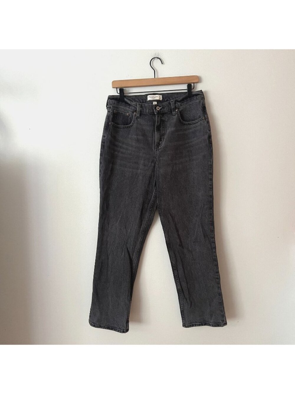 Abercrombie & Fitch The 90s Straight Mid Rise Jeans Black Women's Size 29/8S